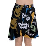 Pattern Design Seamless Texture Chiffon Wrap Front Skirt