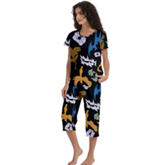 Short Sleeve 3/4 Length Pants Lounge Set 