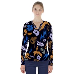 V-Neck Long Sleeve Top 