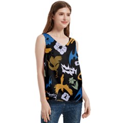 Women s V-Neck Sleeveless Satin Top 