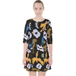 Pattern Design Seamless Texture Quarter Sleeve Pocket Dress