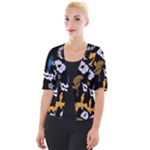 Pattern Design Seamless Texture Cropped Button Cardigan