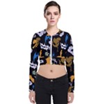 Pattern Design Seamless Texture Long Sleeve Zip Up Bomber Jacket