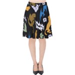 Pattern Design Seamless Texture Velvet High Waist Skirt