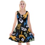 Pattern Design Seamless Texture Reversible Velvet Sleeveless Dress