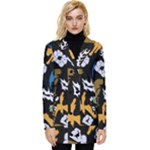 Pattern Design Seamless Texture Button Up Hooded Coat 
