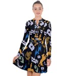 Pattern Design Seamless Texture Long Sleeve Panel Dress
