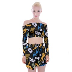 Off Shoulder Top with Mini Skirt Set 