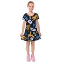 Kids  Short Sleeve Velvet Dress 