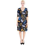 Pattern Design Seamless Texture Wrap Up Cocktail Dress