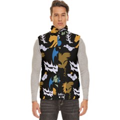 Pattern Design Seamless Texture Men s High Neck Button Up Puffer Vest from ArtsNow.com