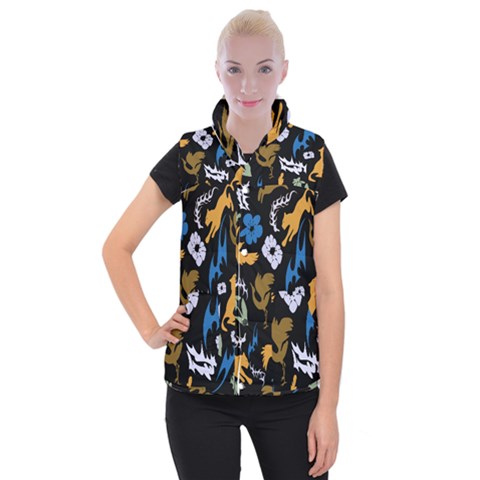 Pattern Design Seamless Texture Women s Button Up Vest from ArtsNow.com
