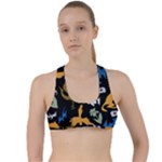 Pattern Design Seamless Texture Criss Cross Racerback Sports Bra
