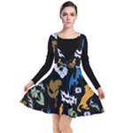 Pattern Design Seamless Texture Plunge Pinafore Dress