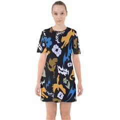 Sixties Short Sleeve Mini Dress 