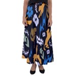 Pattern Design Seamless Texture Flared Maxi Skirt