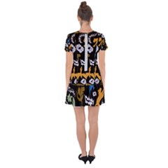 Drop Hem Mini Chiffon Dress 