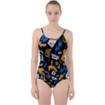 Pattern Design Seamless Texture Cut Out Top Tankini Set