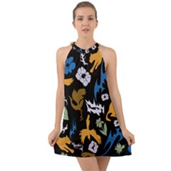 Halter Tie Back Chiffon Dress 