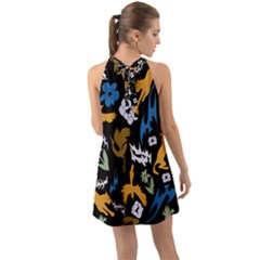 Halter Tie Back Chiffon Dress 