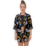 Pattern Design Seamless Texture Open Front Chiffon Kimono