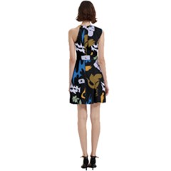 Cocktail Party Halter Sleeveless Dress With Pockets 
