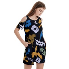 Women s Cold Shoulder Round Neck Mini Dress 