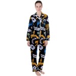Pattern Design Seamless Texture Women s Long Sleeve Satin Pajamas Set