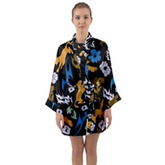 Long Sleeve Satin Kimono 