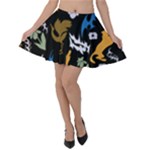 Pattern Design Seamless Texture Velvet Skater Skirt