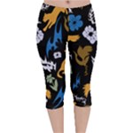 Pattern Design Seamless Texture Velvet Capri Leggings 