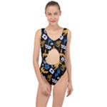 Pattern Design Seamless Texture Center Cut Out Swimsuit