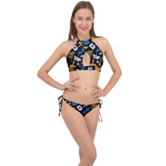 Cross Front Halter Bikini Set 