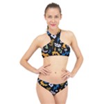 Pattern Design Seamless Texture High Neck Bikini Set