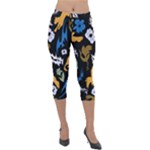 Pattern Design Seamless Texture Lightweight Velour Capri Leggings 