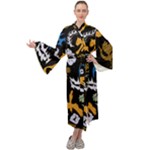 Pattern Design Seamless Texture Maxi Velvet Kimono