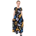 Pattern Design Seamless Texture Kids  Short Sleeve Maxi Dress
