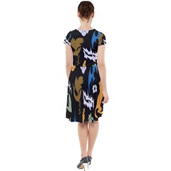 Cap Sleeve Midi Dress With Pockets 
