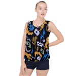 Pattern Design Seamless Texture Bubble Hem Chiffon Tank Top