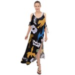 Pattern Design Seamless Texture Maxi Chiffon Cover Up Dress
