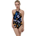 Pattern Design Seamless Texture Go with the Flow One Piece Swimsuit