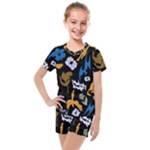 Pattern Design Seamless Texture Kids  Mesh T-Shirt and Shorts Set