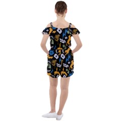 Ruffle Cut Out Chiffon Playsuit 