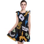 Pattern Design Seamless Texture Tie Up Tunic Dress