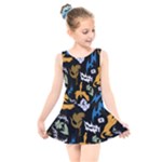 Pattern Design Seamless Texture Kids  Skater Dress Swimsuit