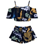 Pattern Design Seamless Texture Kids  Off Shoulder Skirt Bikini