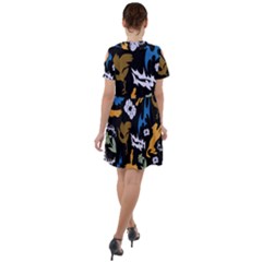 Short Sleeve Shoulder Cut Out Dress  
