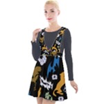 Pattern Design Seamless Texture Plunge Pinafore Velour Dress