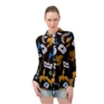 Pattern Design Seamless Texture Long Sleeve Chiffon Shirt