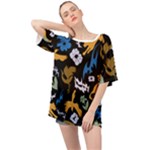 Pattern Design Seamless Texture Oversized Chiffon Top